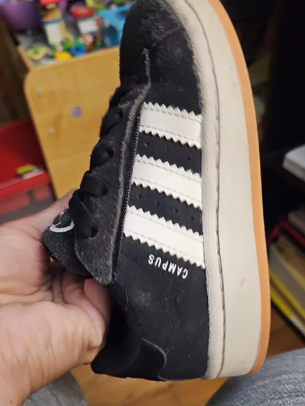 adidas Campus Kids Black and White Sneakers